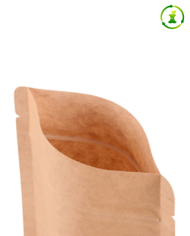 Compostable doypack ZIP with window milky transparent