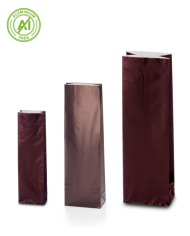 Three-layer glossy bag BROWN