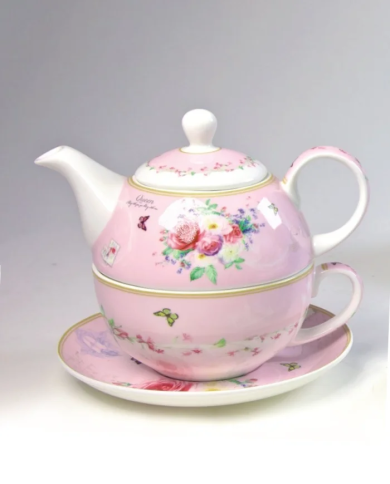 Tea set for one Farmars rose