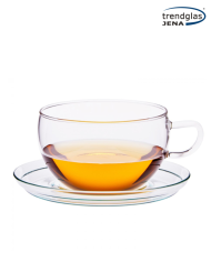 Glass cup with saucer Jumbo