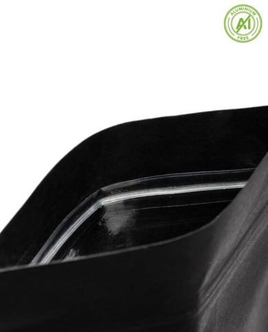 Doypack ZIP Kraft black with window