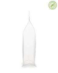 Transparent flat bottomed bag with pocket ZIP