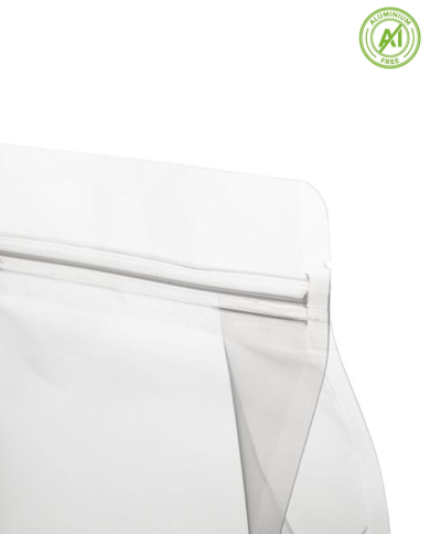 Transparent flat bottomed bag with pocket ZIP