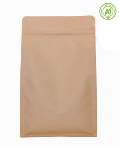 Block bottom bag with pocked ZIP