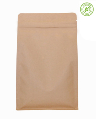 Block bottom bag with pocked ZIP