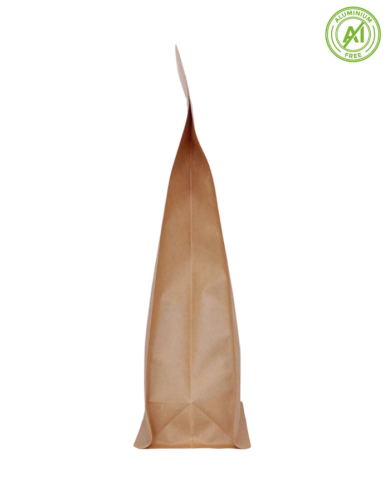 Block bottom bag with pocked ZIP