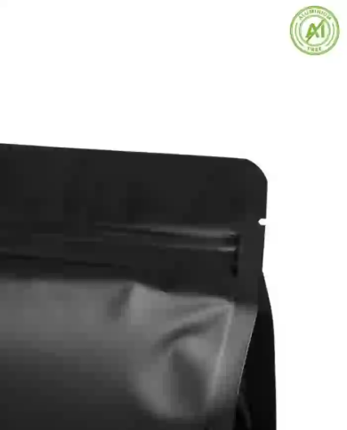 Flat bottom bag black matt with ZIP