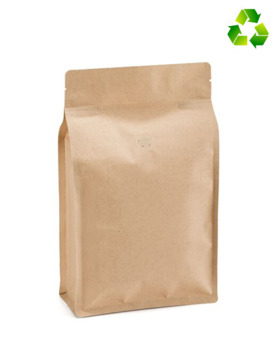 Recyclable flat bottom bags with valve