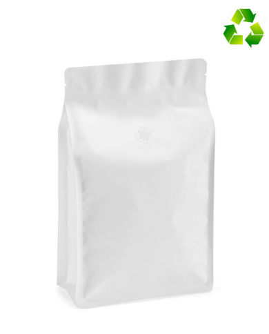 Recyclable flat bottom bags white with valve