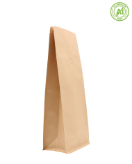 Flat bottom bags Kraft brown with a valve without ZIP