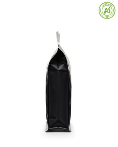 Flat bottom bag black matt with ZIP