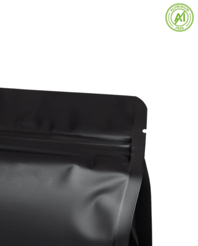 Flat bottom bag black matt with ZIP