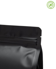 Vrecko s plochým dnom čierne matné so ZIPom a ventilom