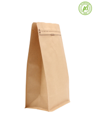 Vrecko s plochým dnom hnedé Kraft papier so ZIP a ventilom