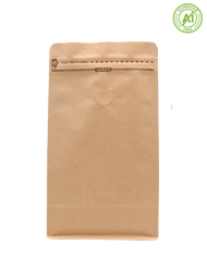 Vrecko s plochým dnom hnedý Kraft papier so ZIP a ventilom