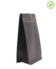 Block bottom bag Kraft paper with ZIP & valve
