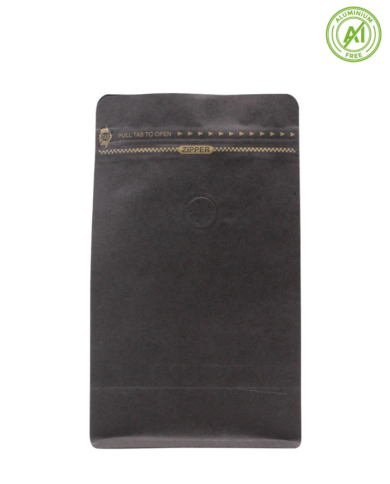 Block bottom bag Kraft paper with ZIP & valve