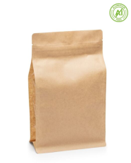 Flat bottom bag with window and ZIP