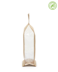 Vrecko s plochým dnom hnedé s bočným okienkom so ZIPom