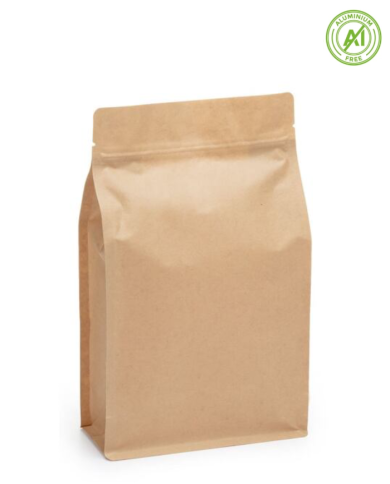Flat bottom bag brown color with ZIP without AL