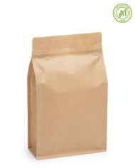 Flat bottom bag brown color with ZIP without AL