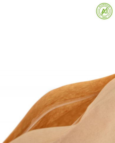 Flat bottom bag brown color with ZIP without AL