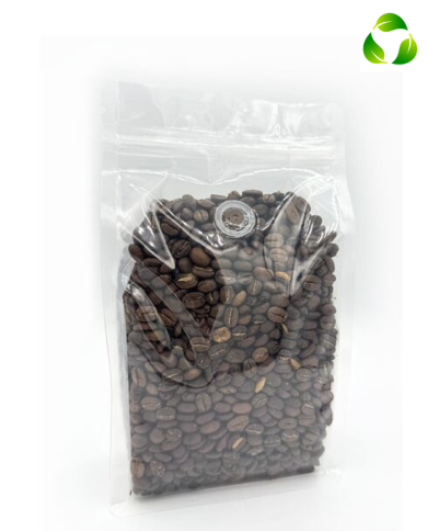 Transparentné vrecko s plochým dnom s ventilom a ZIP uzatváraním